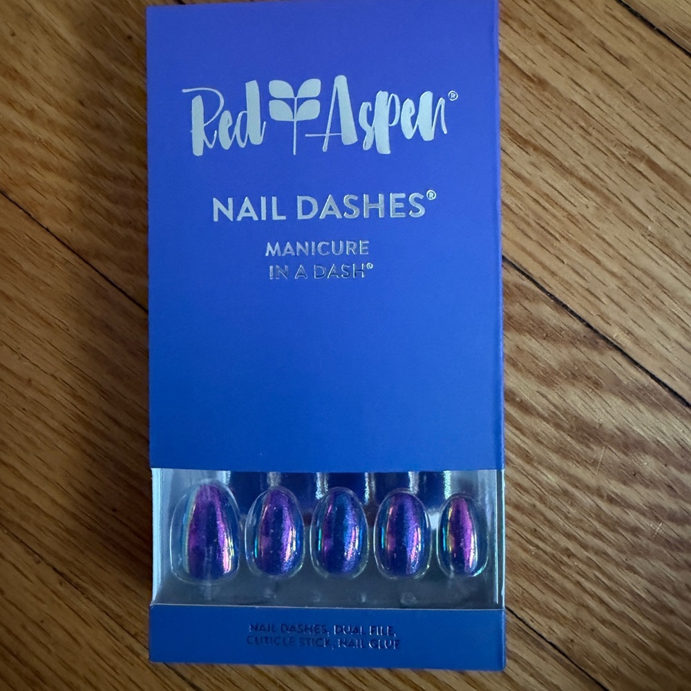 Red Aspen Purple Chrome Nail Dashes - Press-On Manicure